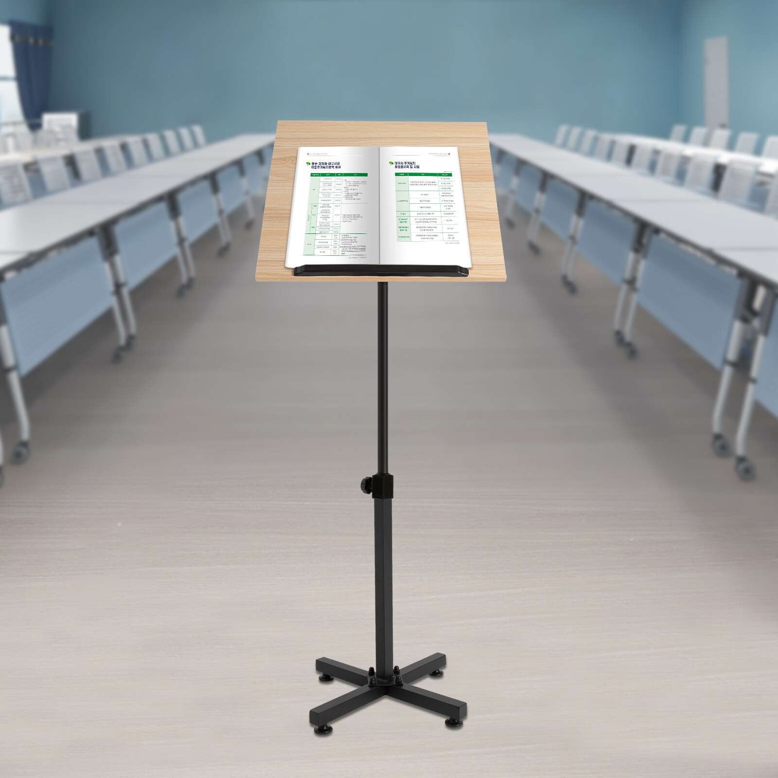 Portable 360�� Adjustable Lectern Presentation Podium Stand with Laptop Holder