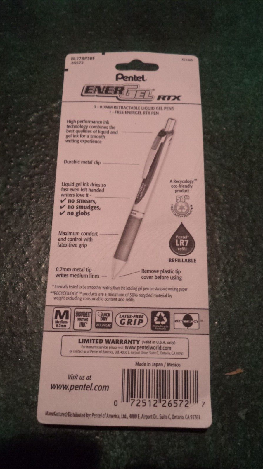4 Pentel EnerGel RTX Retractable Gel Pens M 0.7mm RED Ink LIQUID GEL PEN MEDIUM4