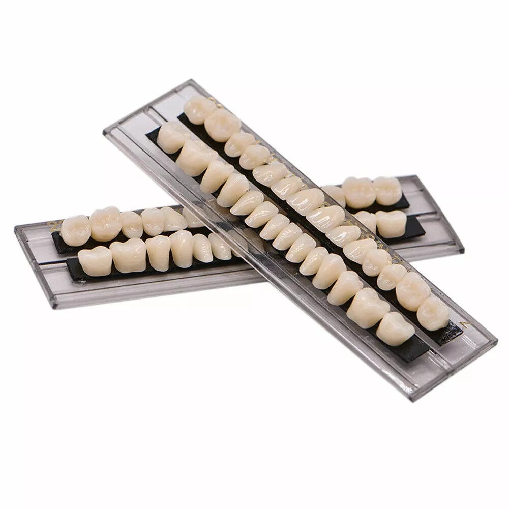 56 Pcs (A2+A3) False Teeth Dental Complete Acrylic Resin Denture Teeth #23 Shade