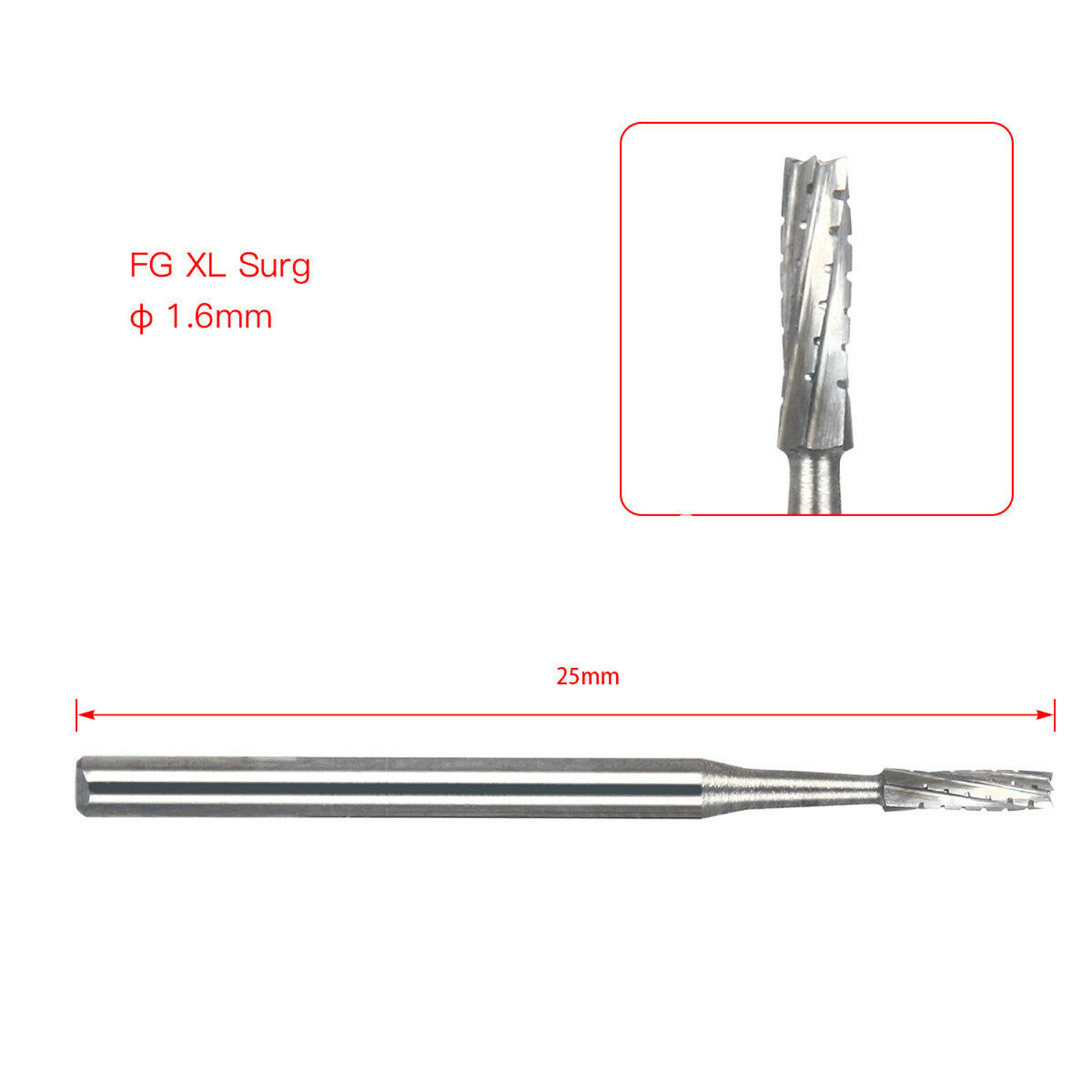 1-10x Dental FG 557 SL Surgical Carbide Burs Friction Grip FGOS XL 557 25mm