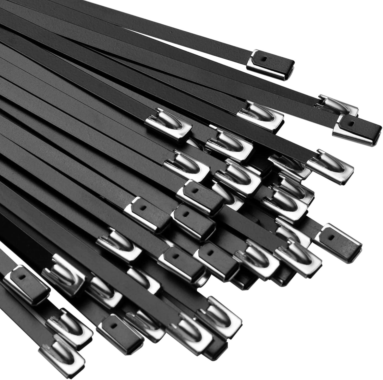 304 Stainless Steel Cable Ties – 11.8 in, 270 lbs Strength, 30 Pack