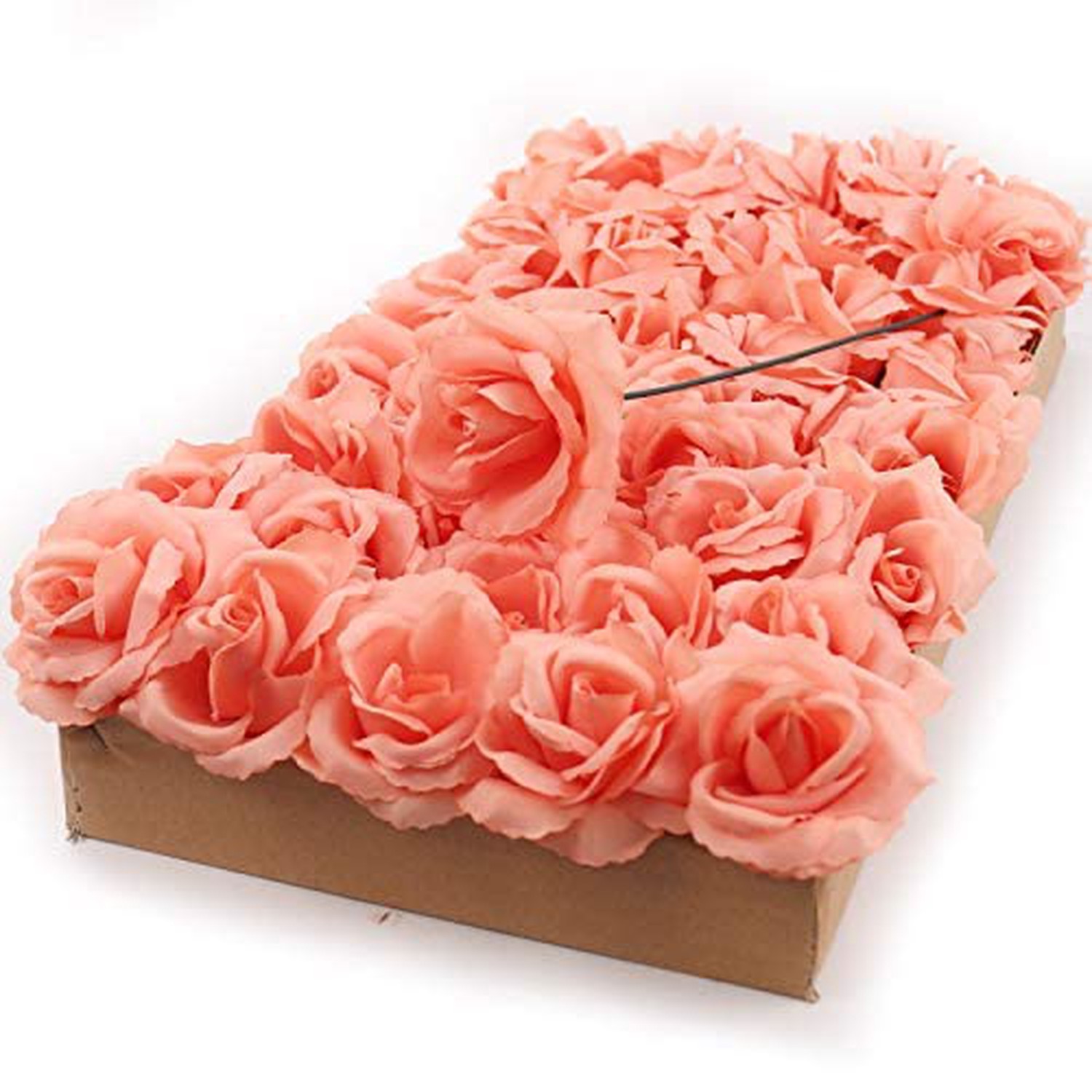 Larksilk 100-Pack Peach Silk Rose Picks � Real Touch Artificial Peach Roses w…