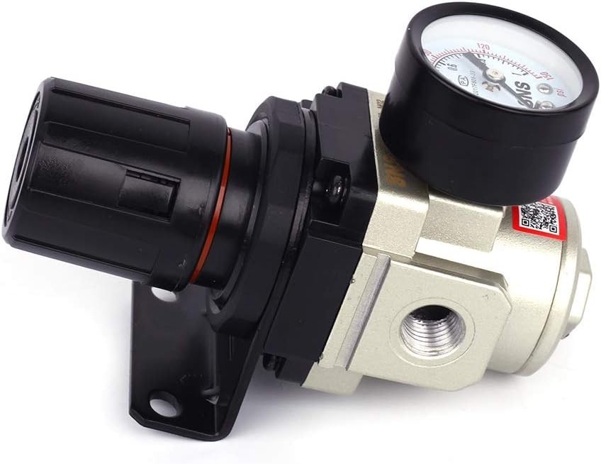 Air Pressure Regulator Aluminum 0-150 PSI Adjustable with Gauge and Bracket