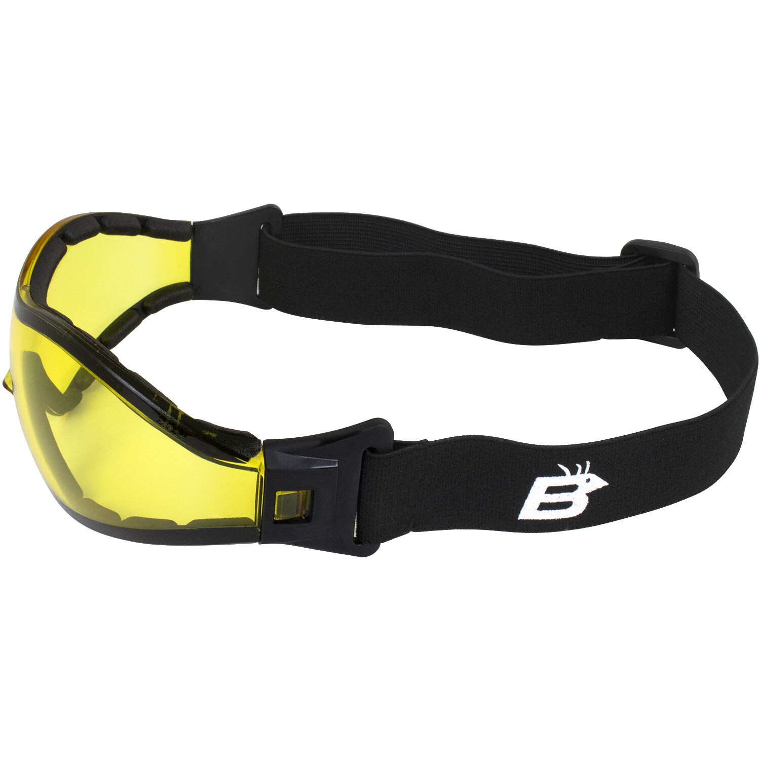 3 Birdz Boogie Black Padded Safety Goggles Clear Smoke + Yellow Anti-Fog Lenses