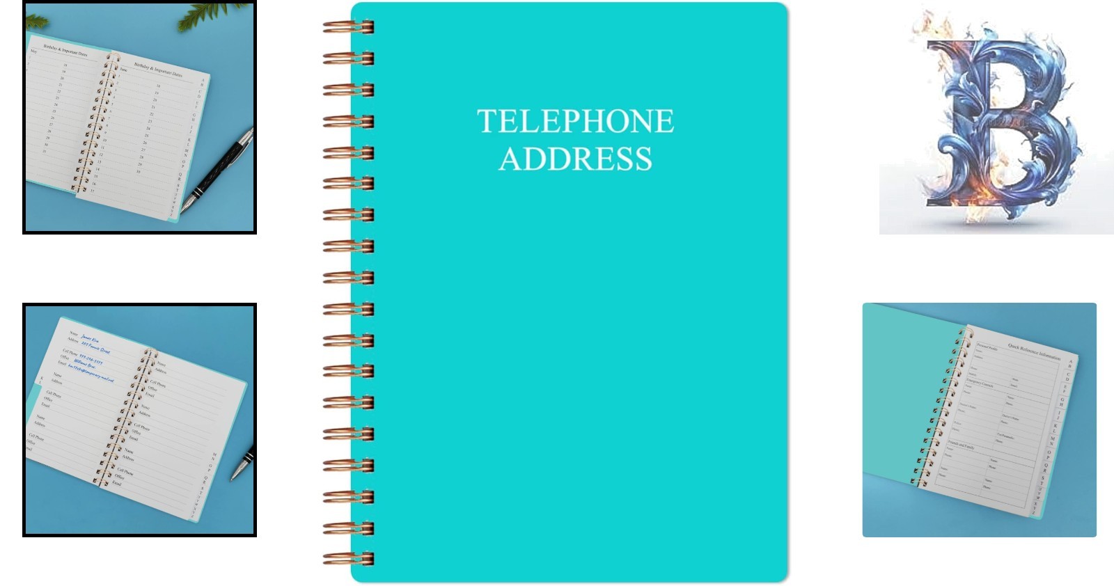 Durable 120-Page A-Z Address & Birthday Log Book – Teal 5×7 for Everyday Use