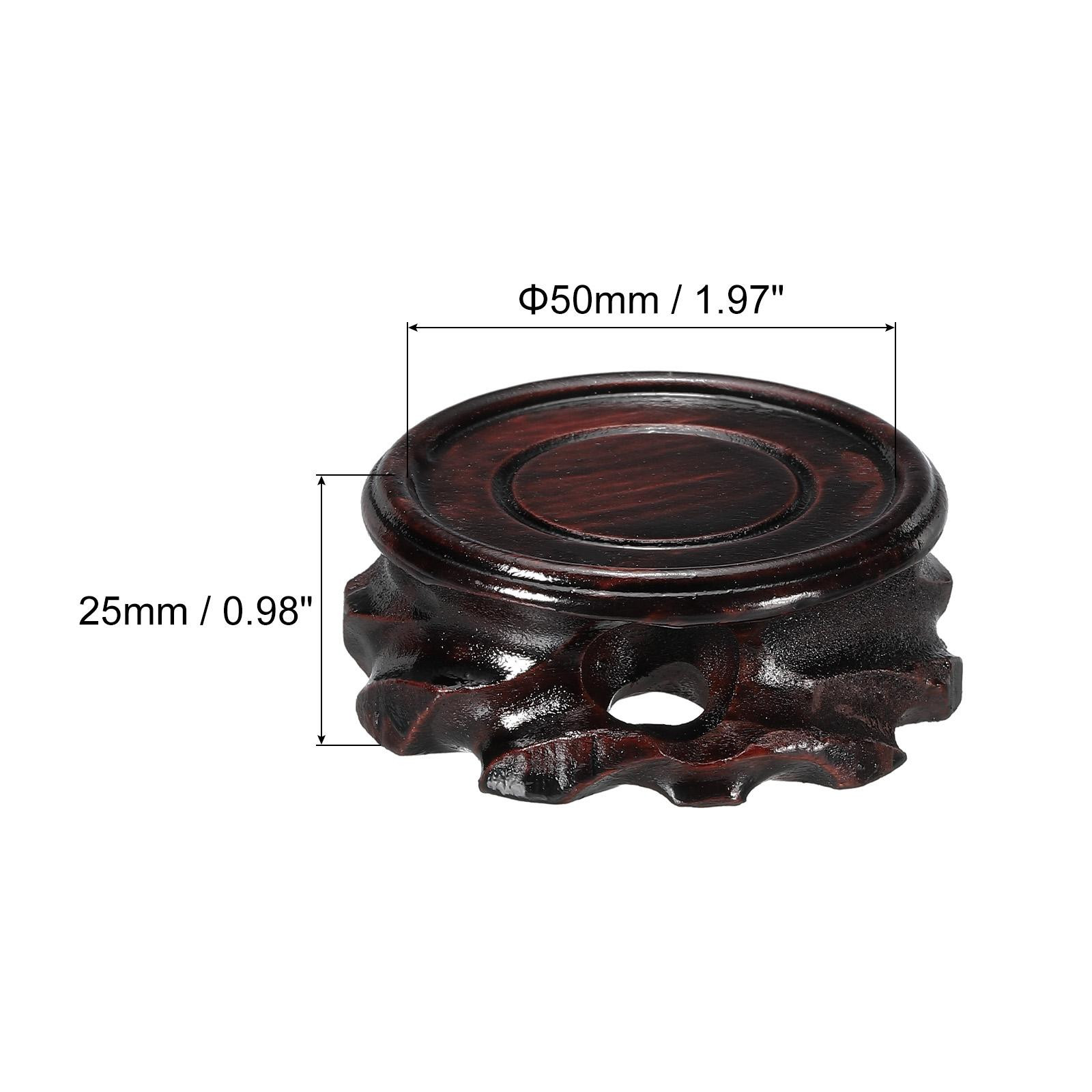 Pack of 2 Wooden Stand Holders Displays Base 50mm Diameter Black for Vase Bonsai