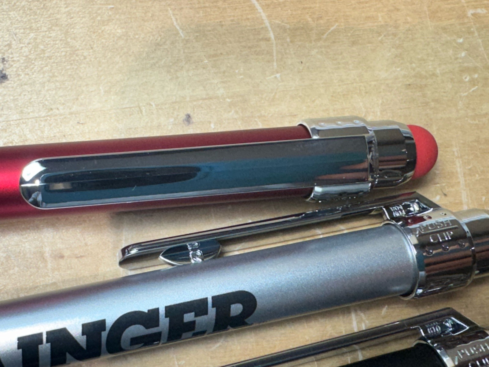 90 QTY – Metal Ball Point Pen with Stylus RED BLACK GRAY Promo GRAINGER LOT