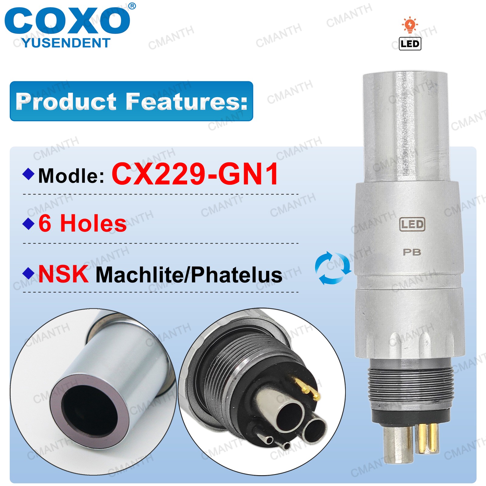 COXO Dental Coupling BEING Coupler Fit KaVo NSK High Speed Turbine 2/4/6Hole