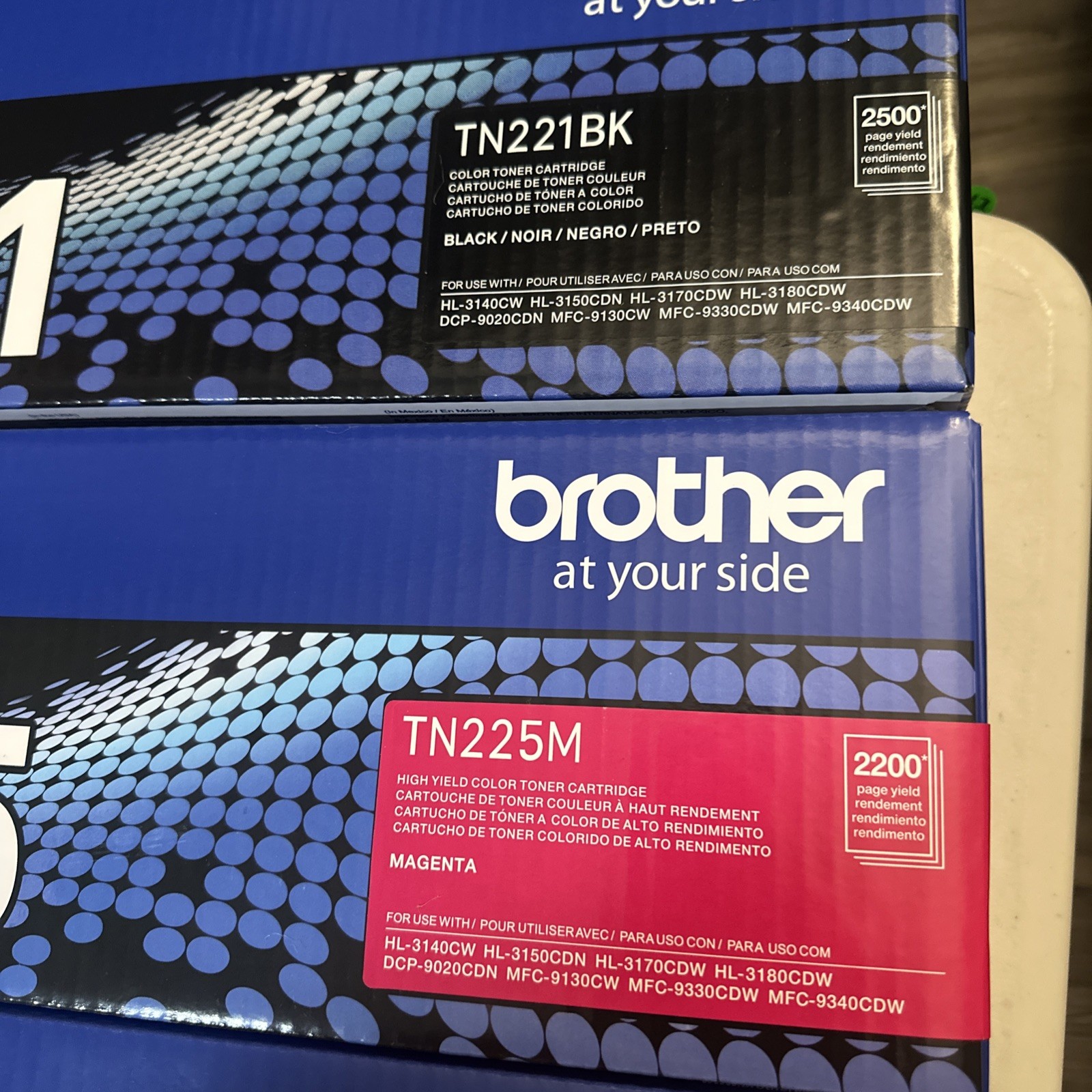 Brother TN221 TN225 Toner 4pk | Blk Cyan Magenta Yellow | HL-3170CDW MFC-9340CDW