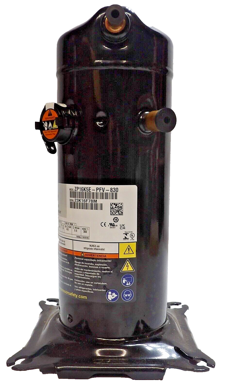 Copeland ZP16K5E-PFV-830 Scroll Compressor 208-230V 1Ph 60Hz 15,500 BTU – NEW!