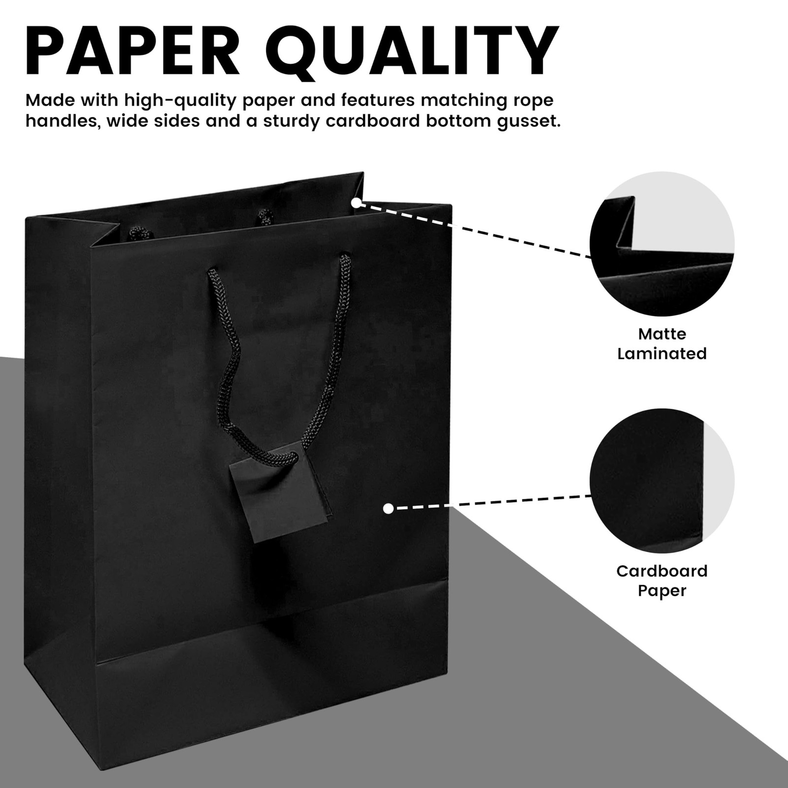 Novel Box Black Gift Bags with Handles 10 Pack 8x4x10 Inches Large Paper Bulk…