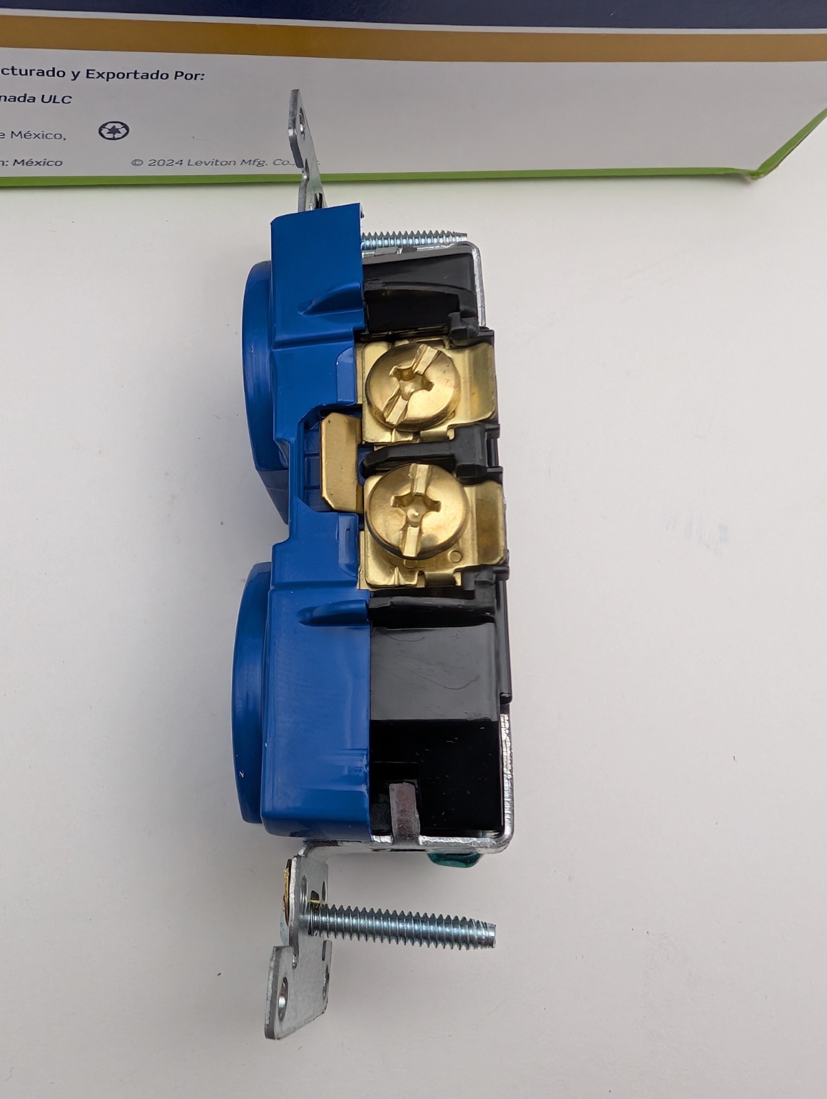 10Pk Leviton 5352-BU 20A, 125V Industrial Heavy Duty Grade, Blue Duplex Outlets