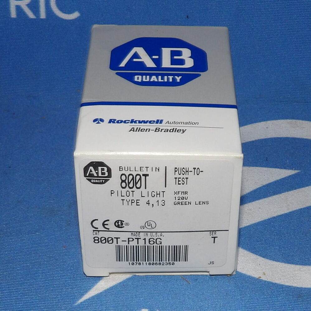 NIB Allen Bradley 800T-PT16G Series T Type 4,13 Green Pilot Light + 1 Year Wa…