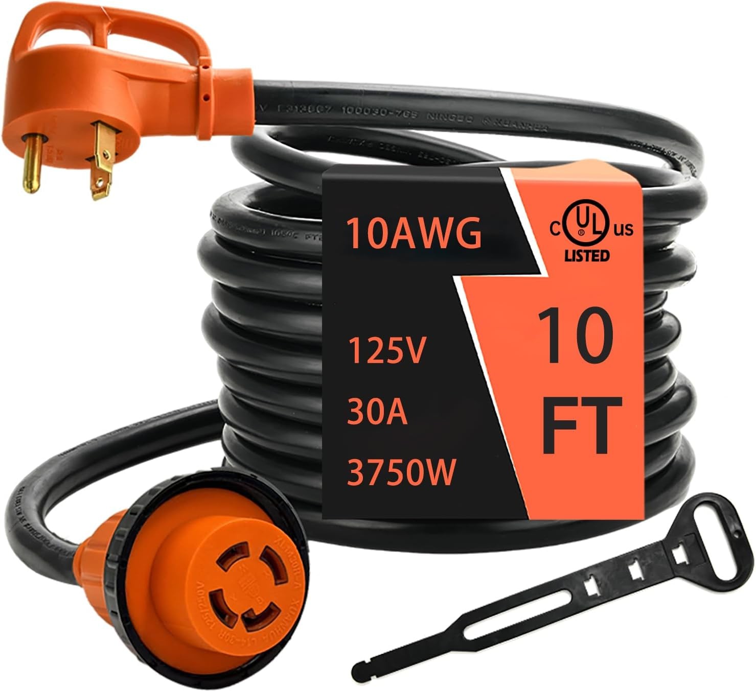 EMA TT-30P Male to L14-30R Female 10AWG 10 ft Adapter Cord, 30 Amp 3 Prong to…