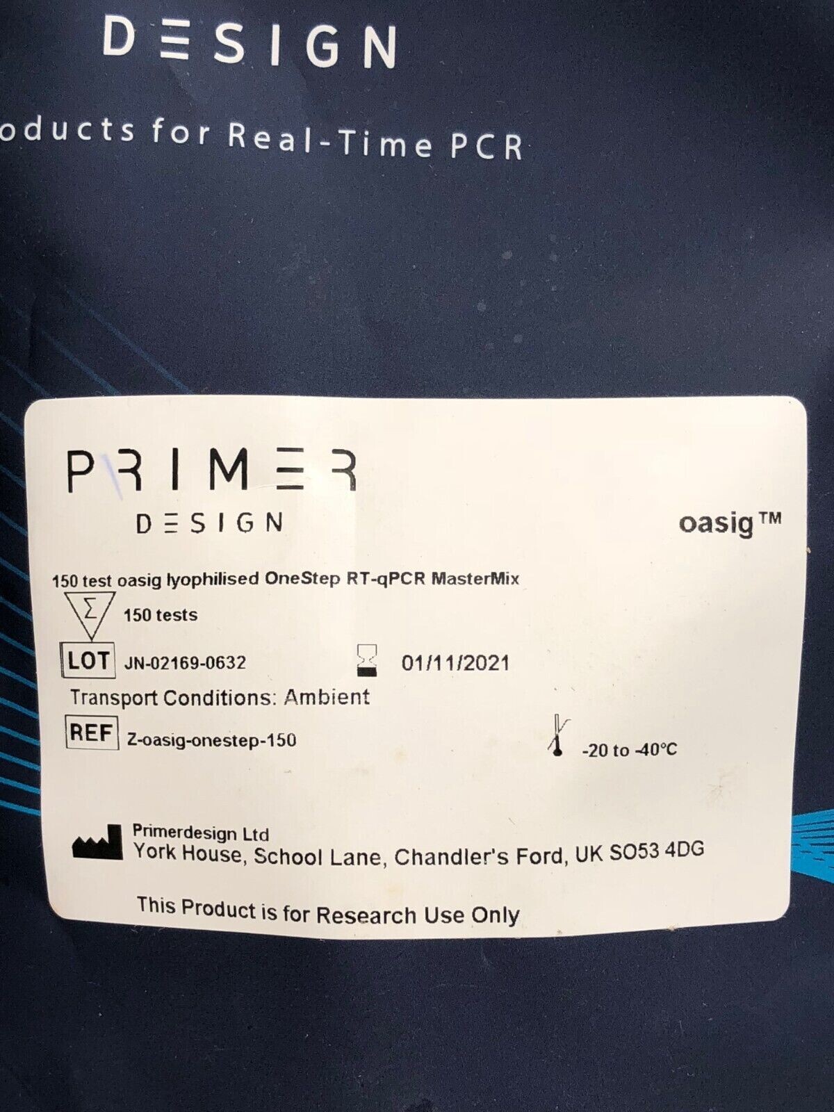 Primer Design 150 Test Lyophilised OneStep RT-qPCR Mastermix Z-oasig-onestep-150