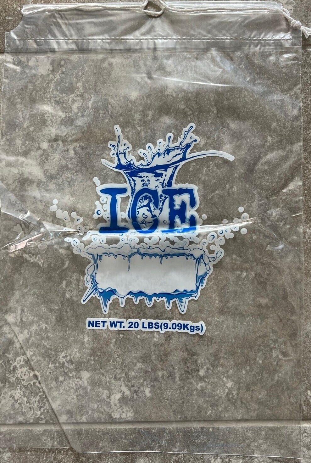 20 LB LBS Commercial Ice Bags Bag w/ Drawstring 5/10/25/35/50/100/…300/400/500