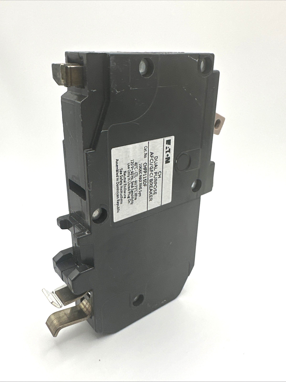 Eaton CHFP115DF 15Amp 1 Pole 120V Plug In Neutral Dual Purpose AFCI GFCI Breaker