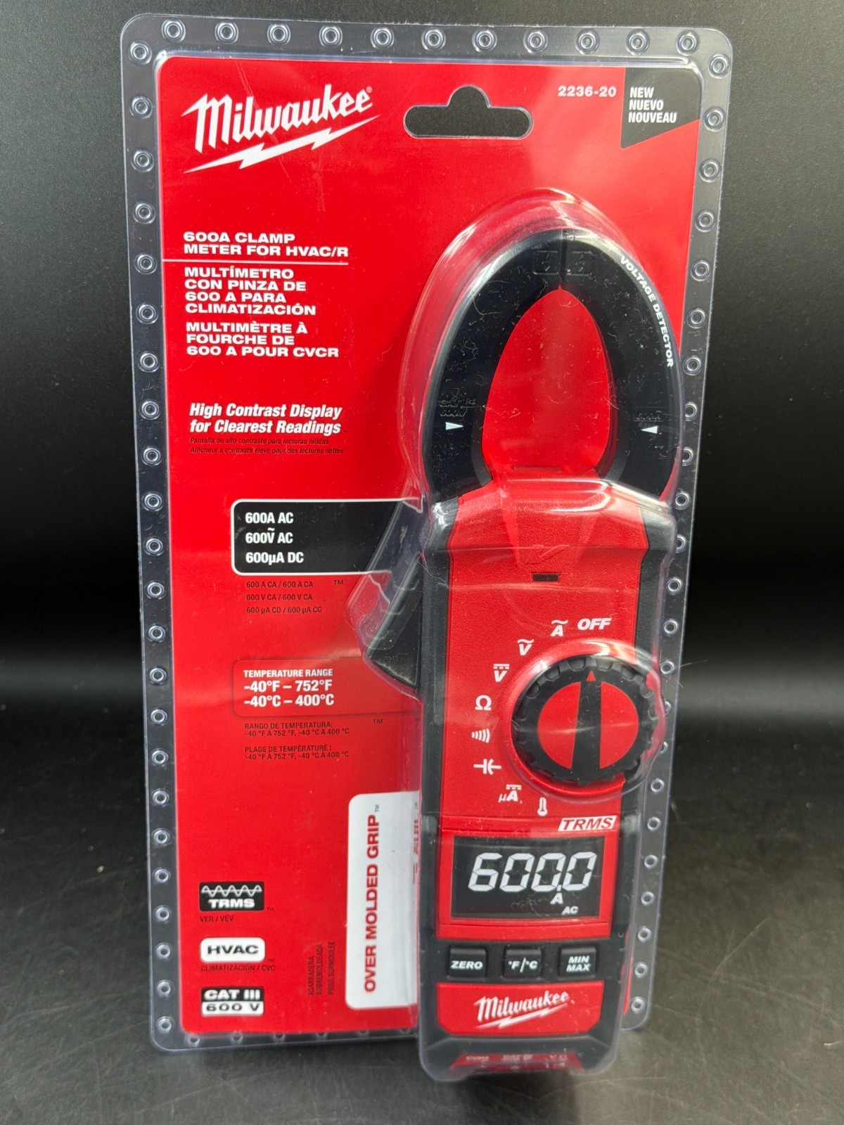 NEW MILWAUKEE 2236-20 600A CLAMP MULTI METER ELECTRICAL TESTER DIGITAL FREESHIP