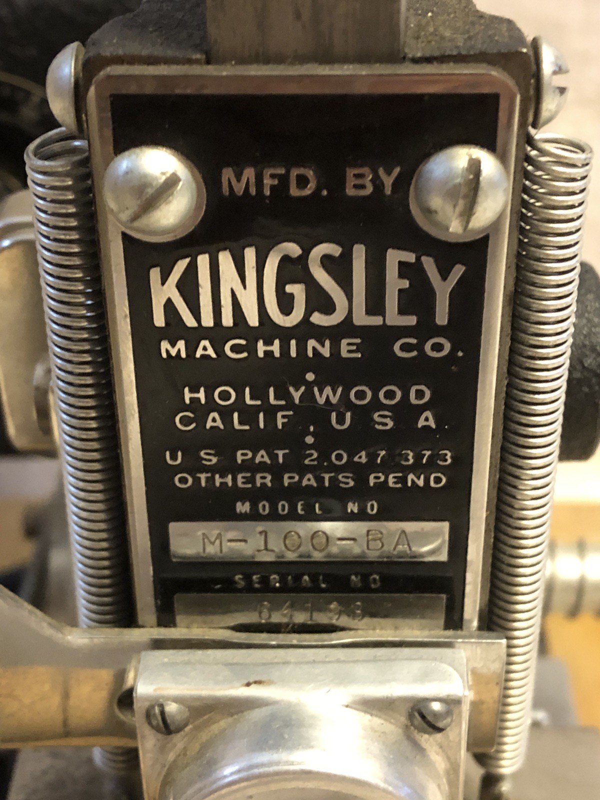 Kingsley Model M-100-BA Hot Foil Stamp Press Machine (Works) No Handle Or Stamps