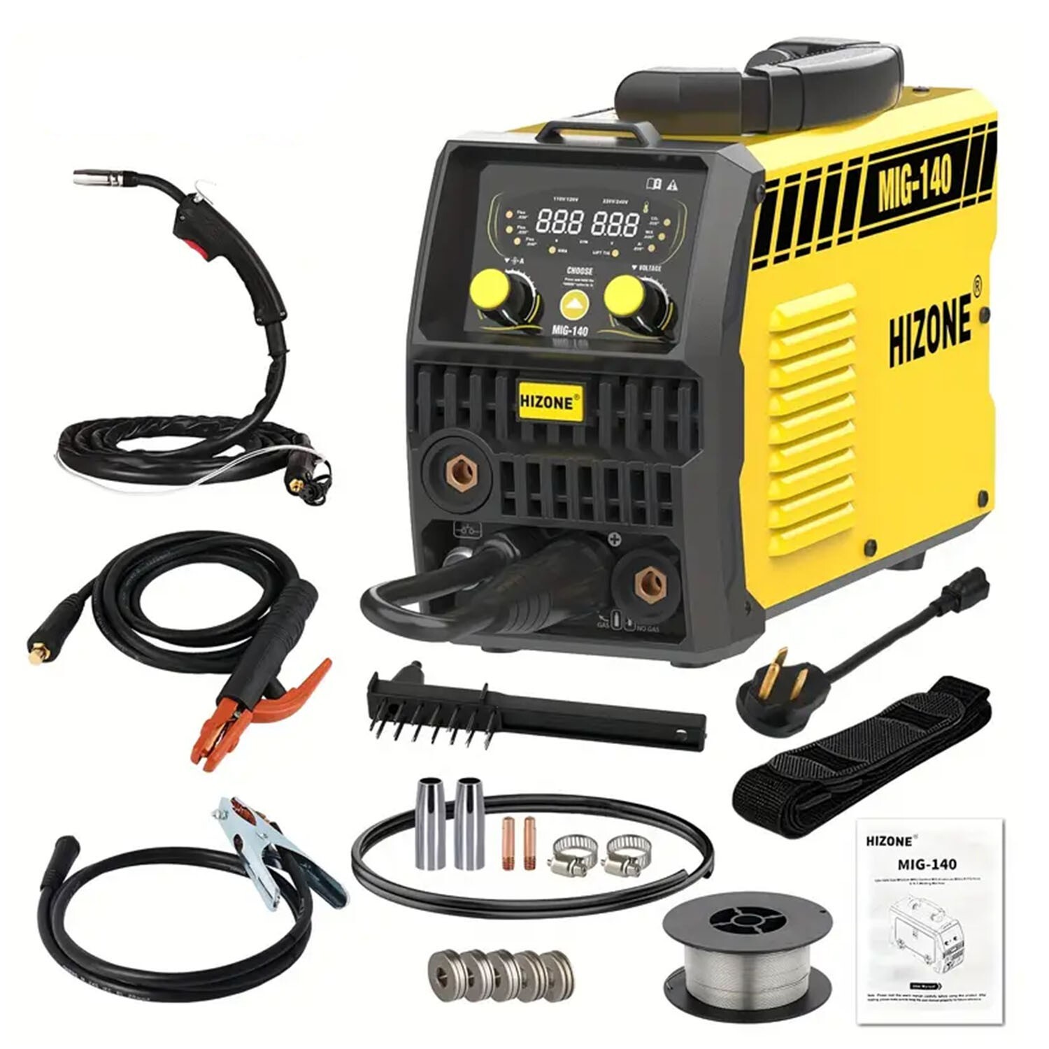 HIZONE 6 in 1 MIG Welder 120V/240V Dual-voltage IGBT Inverter Welding Machine