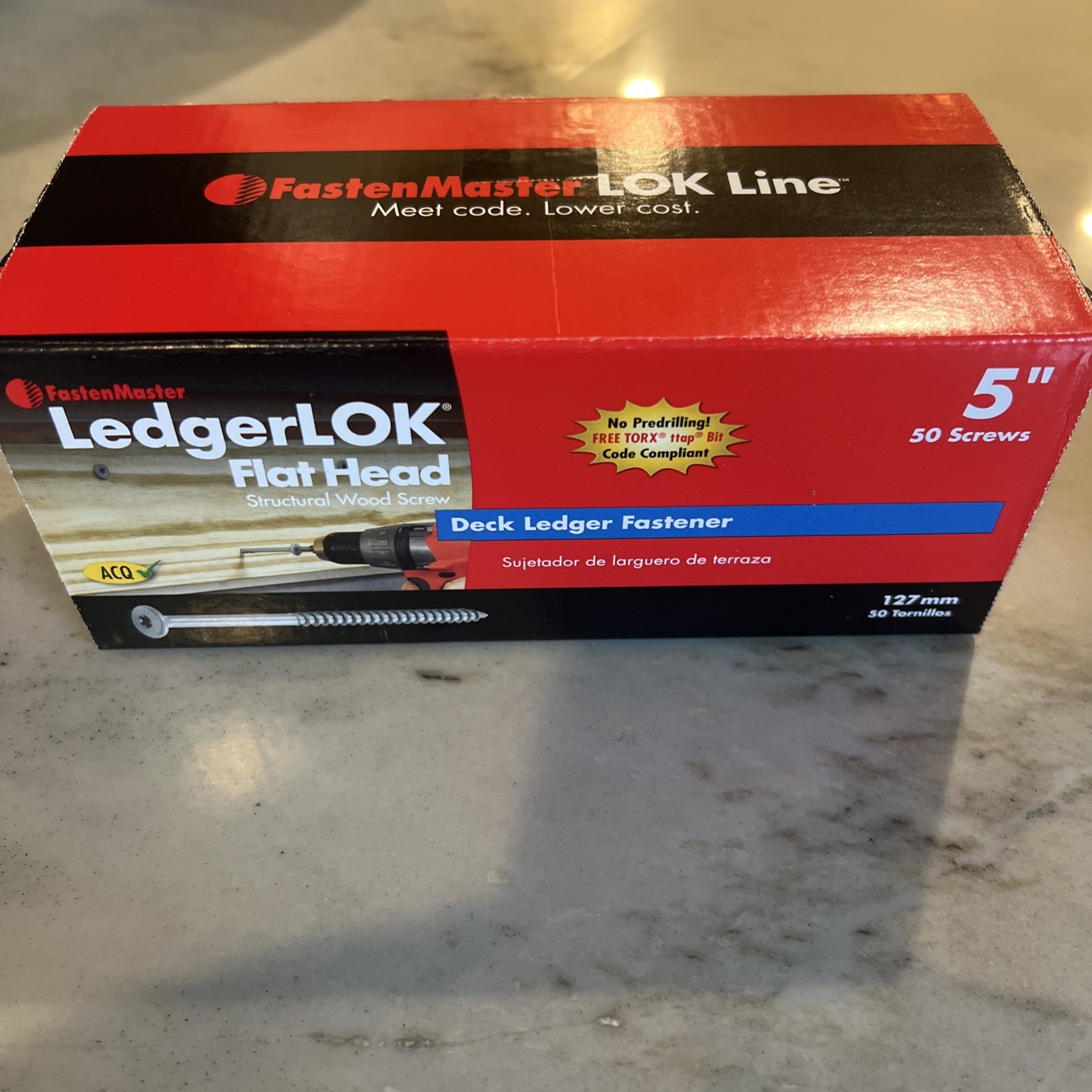 FastenMaster LedgerLOK Flat Head 5 in. Structural Wood Screw (50 Pack)