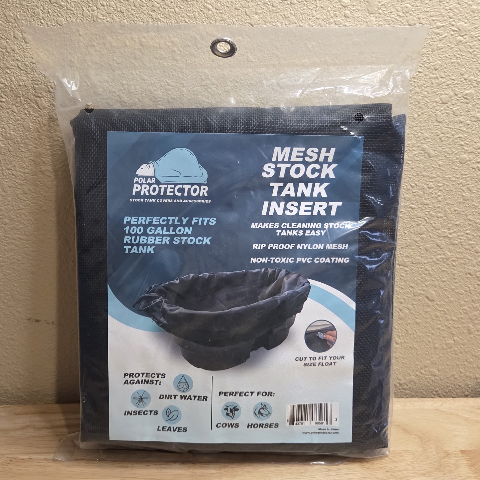 100 Gallon Mesh Insert Oval Stock Tank Cover Waterproof Rip Proof Tough