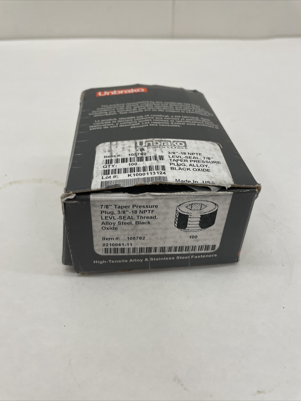 Unbrako® – Socket Pressure Plug – 3/4-18, 13/32in 105782 qty 100