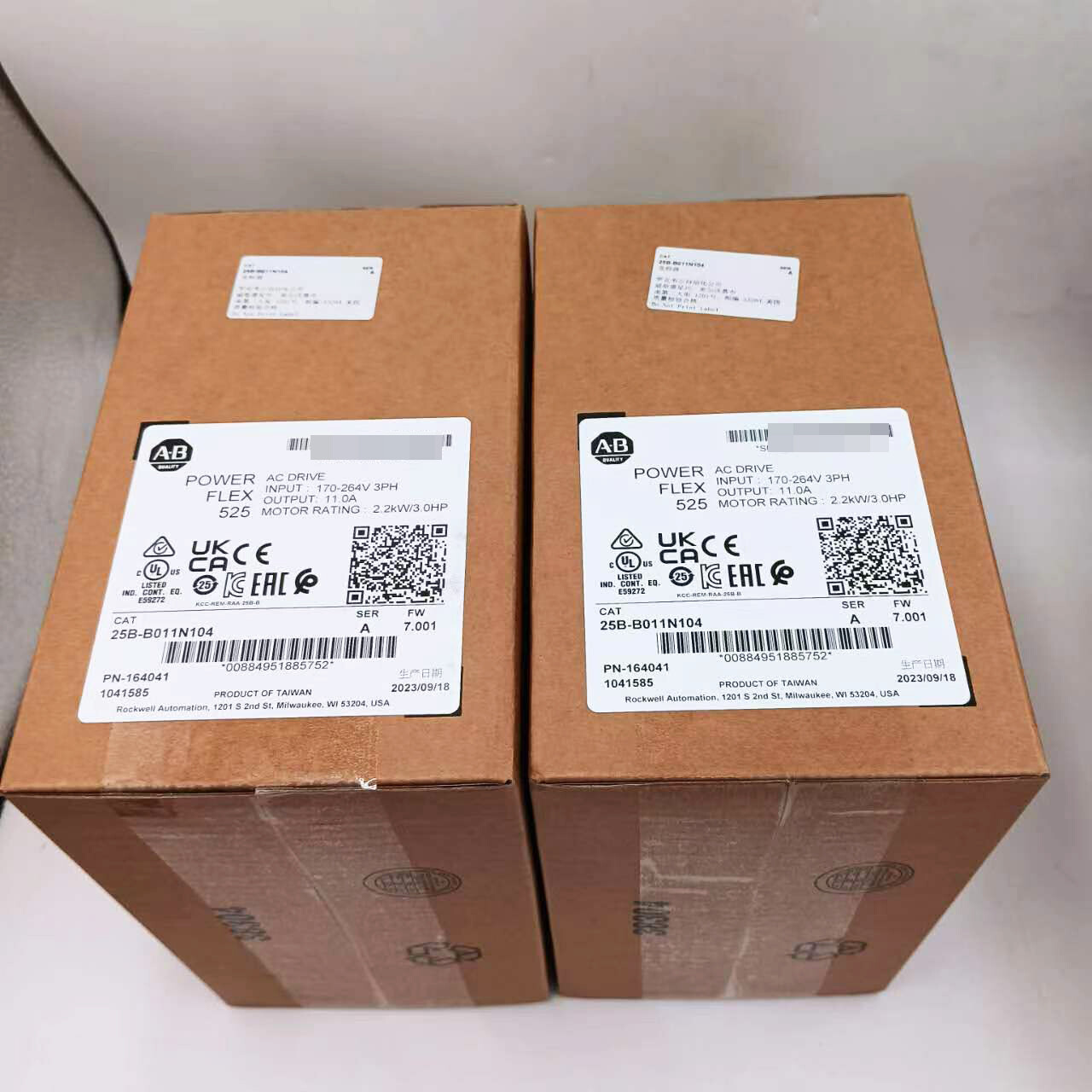 New Sealed Allen-Bradley 25B-B011N104 Ser A PowerFlex 525 AC Drive 3HP TX