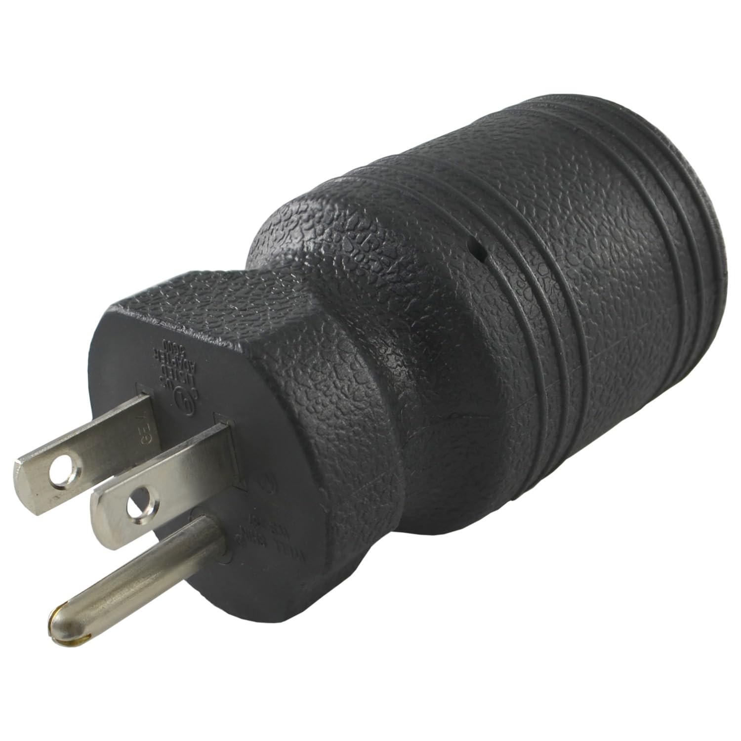 Conntek 30111-BK Locking Adapter U.S. 3 Prong Male Plug 15 Amp Locking Female