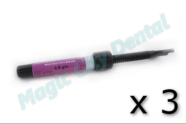 Prime-Dent Light Cure Micro-Hybrid Dental Resin A1 Syringe #001-401A1 (Set of 3)