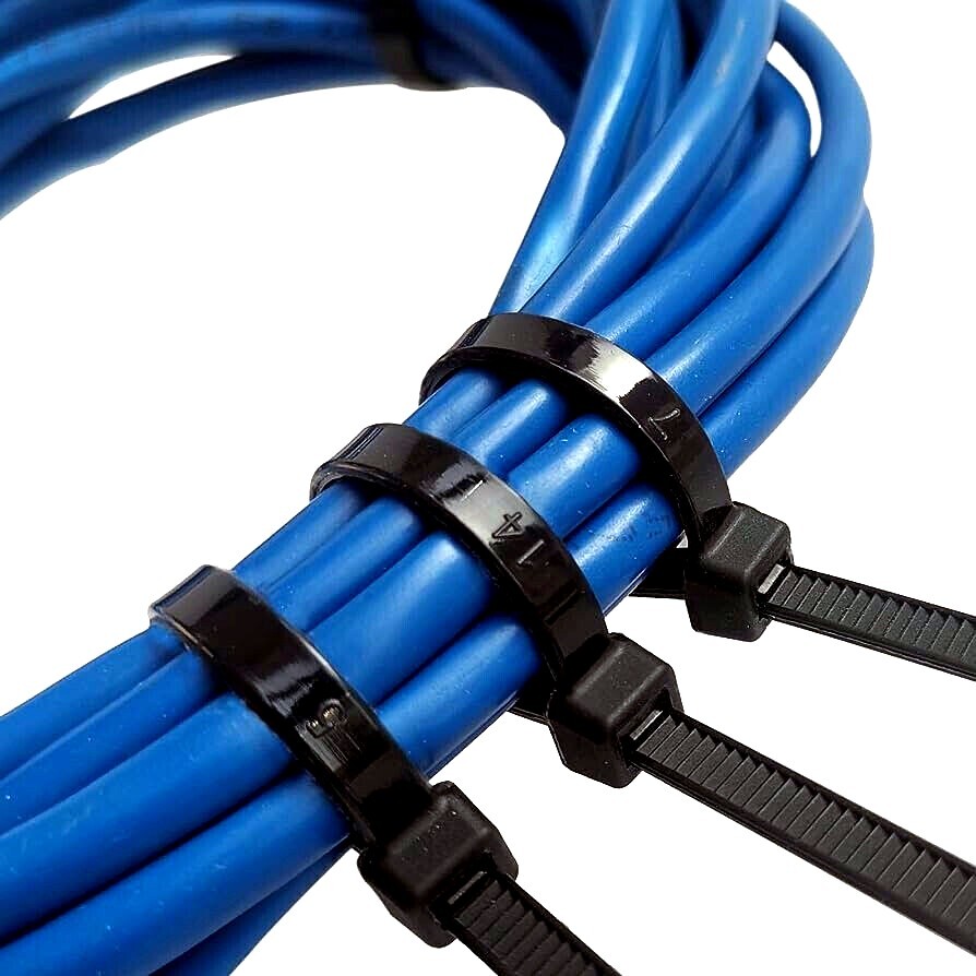 (24″ INCH) 10 – 20 PACK BLACK CABLE ZIP TIES Heavy Duty UV Resistant Nylon 66 UL