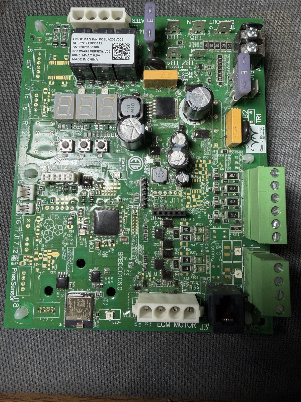 Goodman PCBJA206V009S Control Board