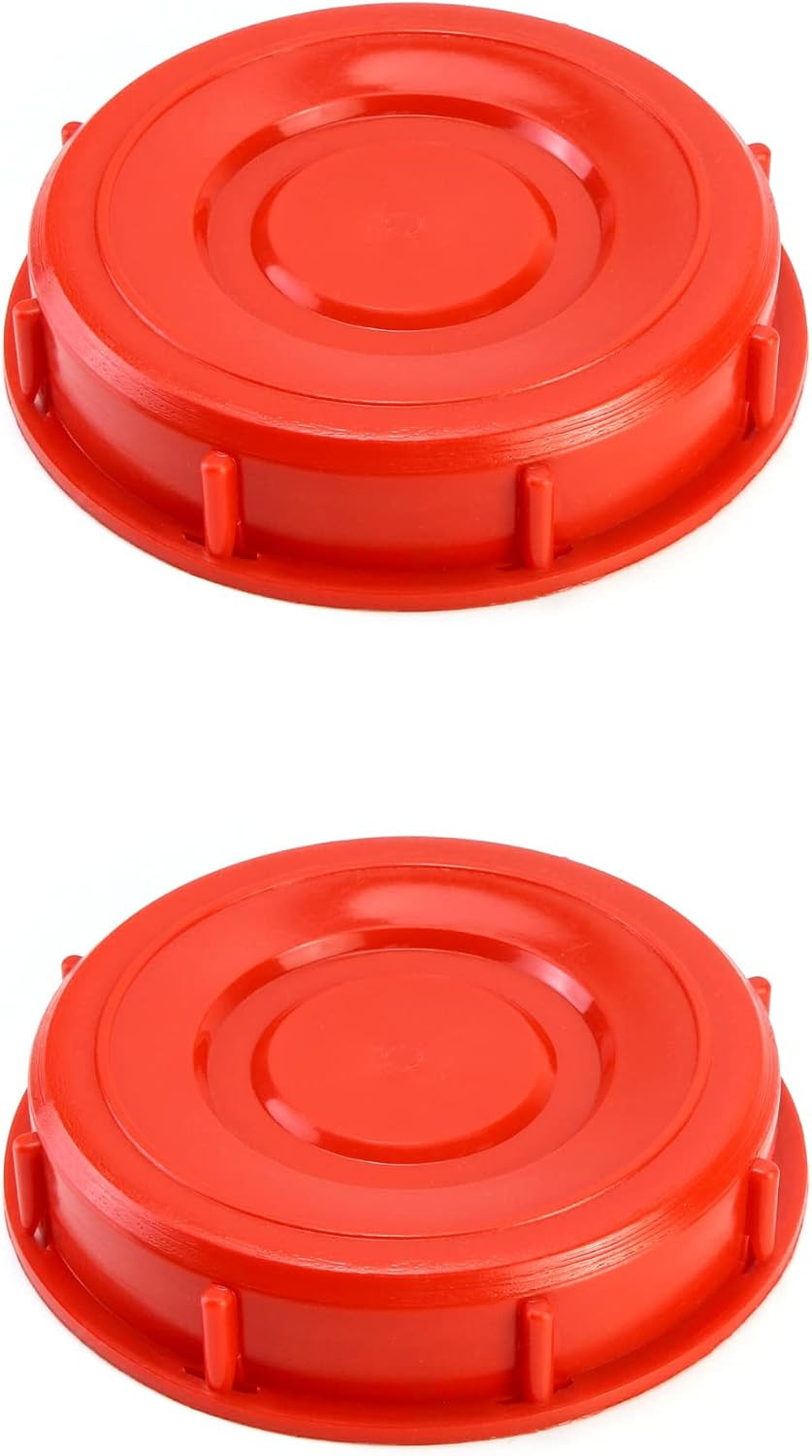 2 Pack Red IBC Tote Tank Lid 6.5” w/ Gasket Fits 163mm Cap for Liquid Storage