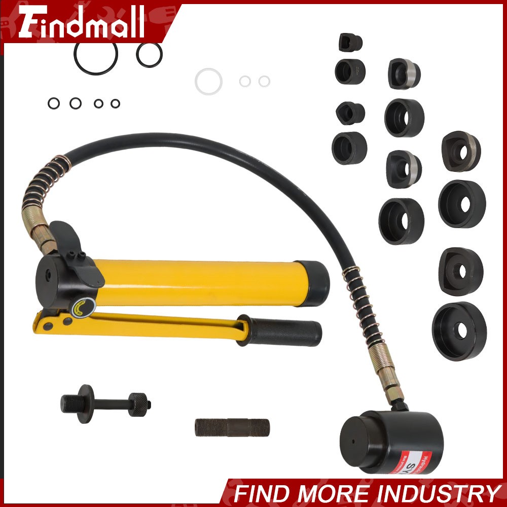 Findmall 10 Ton 1/2″ – 2″ Hydraulic Knockout Punch Driver Tool Kit With 6 Dies