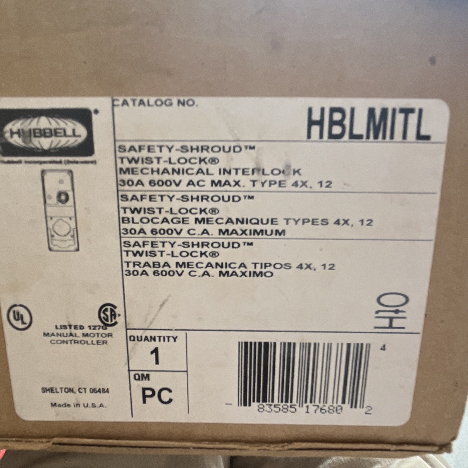 Hubbell Circuit-Lock Twist-Lock Mechanical Interlock 30A 480V HBL2730SW