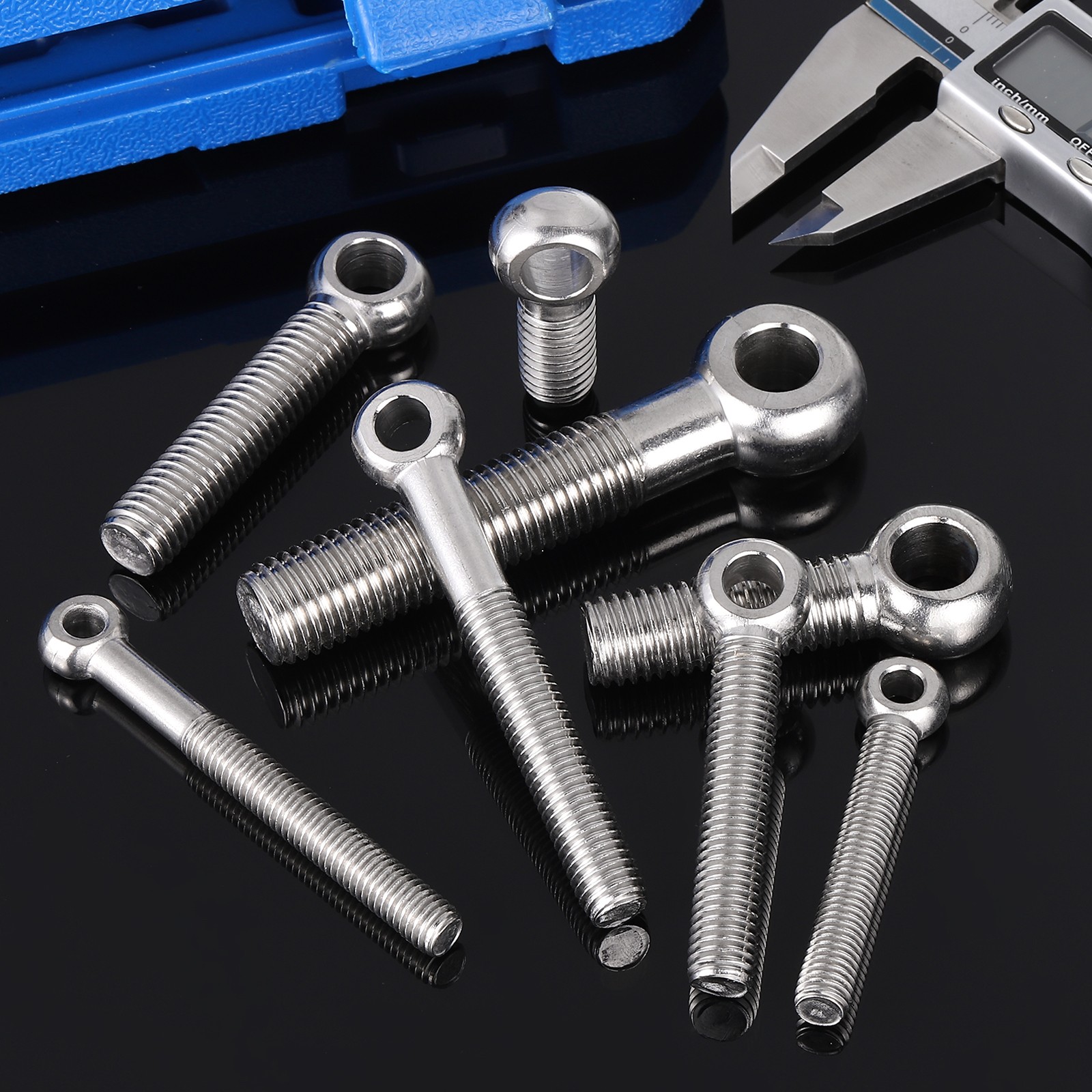 6 Pcs M5x25mm Full Thread Shoulder Swing Lifting Eye Bolt