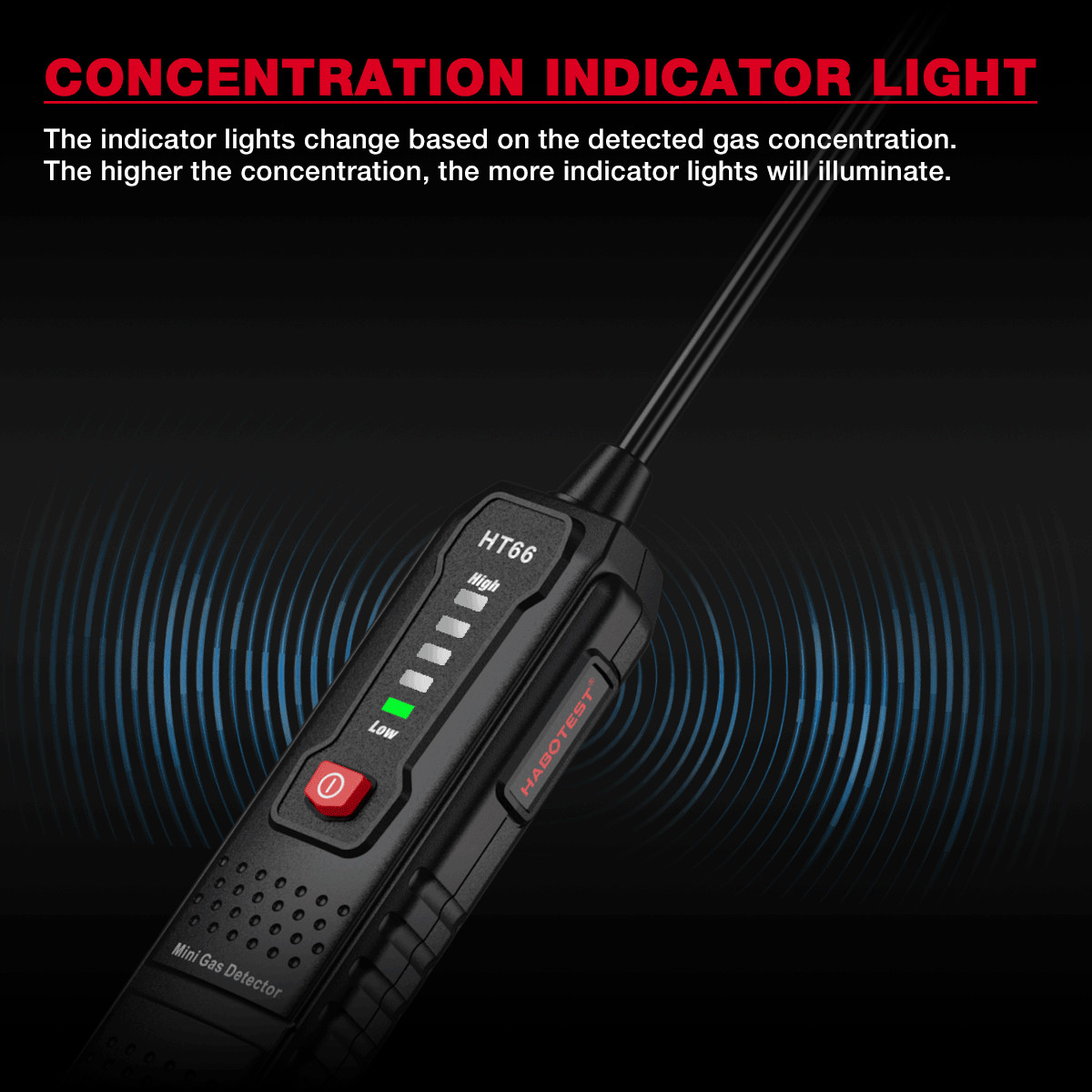 HABOTEST HT66 Mini Gas Leak Detector Tester Carbon Monoxide Methane Alarm Sensor