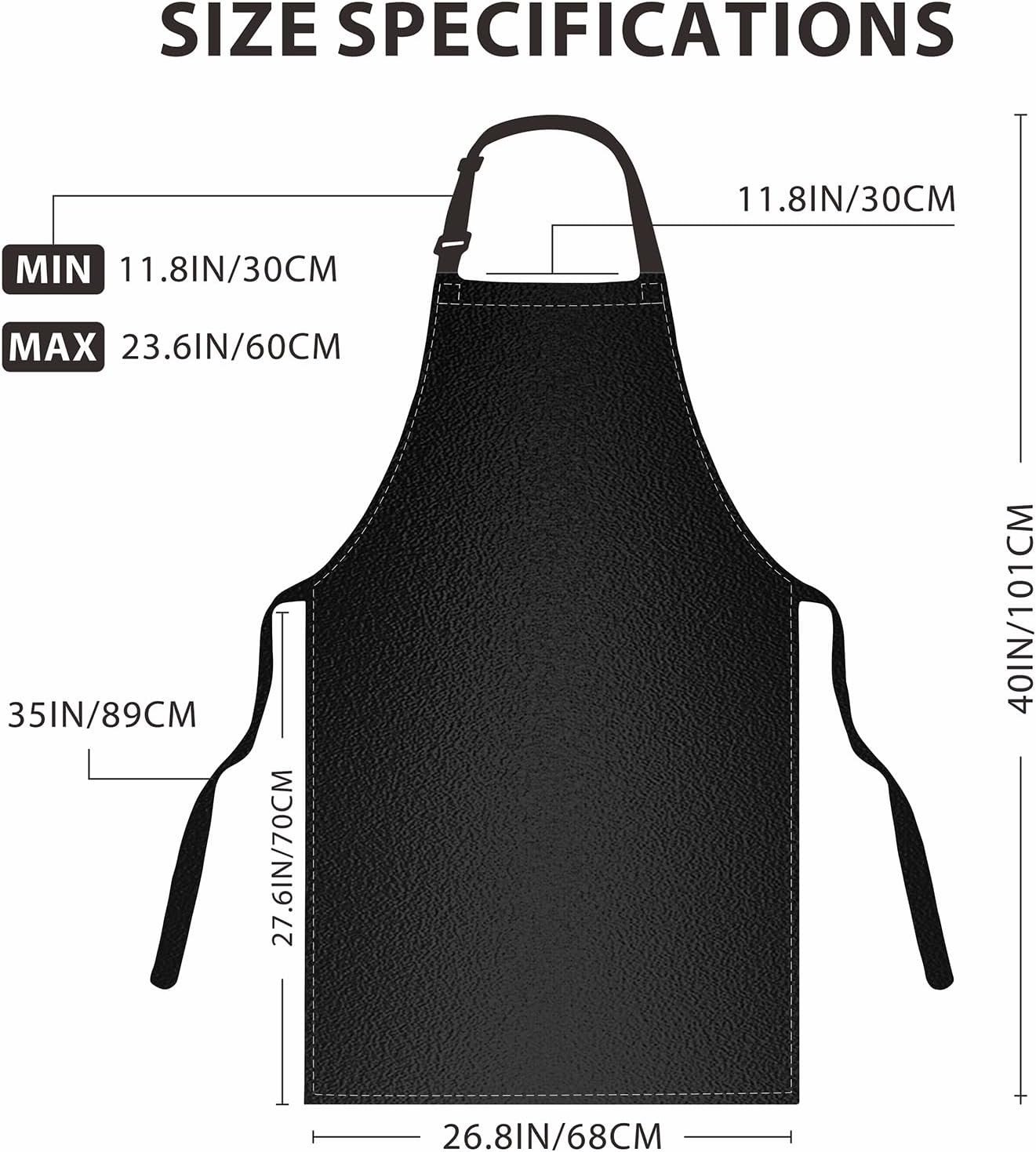 Heavy-Duty Waterproof Apron, Chemical Resistant Rubber Vinyl for Industrial, Lab