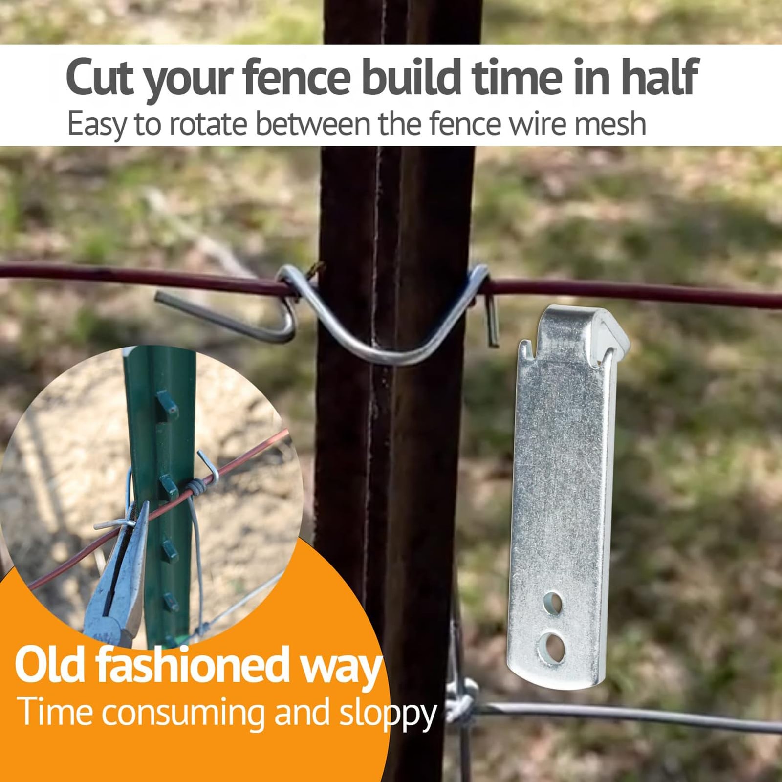 Quantfire Fence Wire Twister for T Post Clips, Barb Wire Twisting Tool for Fe…
