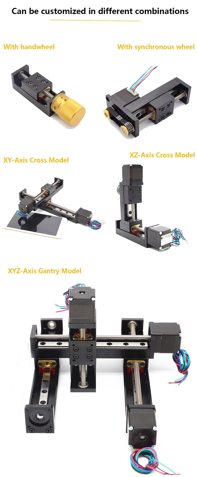 Mini CNC Slide table precision Linear Rail Workbench XYZ Axis 11 lbs T-Screw