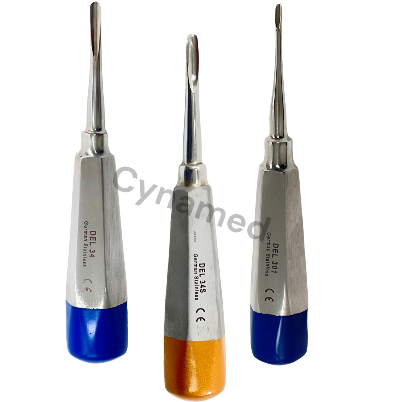 GERMAN 3 PC STRAIGHT DENTAL SURGERY EXTRACTING LUXATING APICAL ROOT TIP ELEVATOR