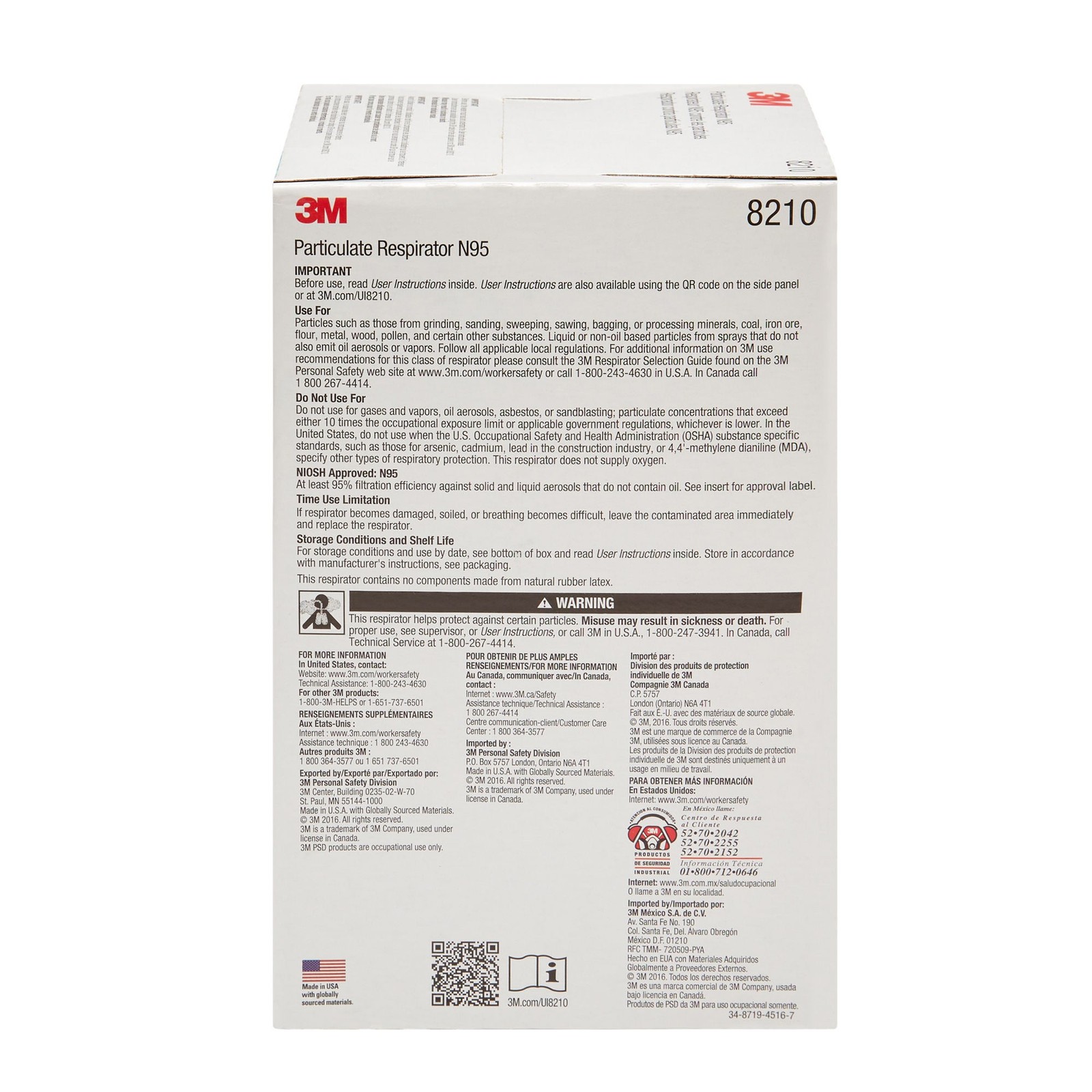 3M Particulate Respirator Mask Cup 20 per Box 8210