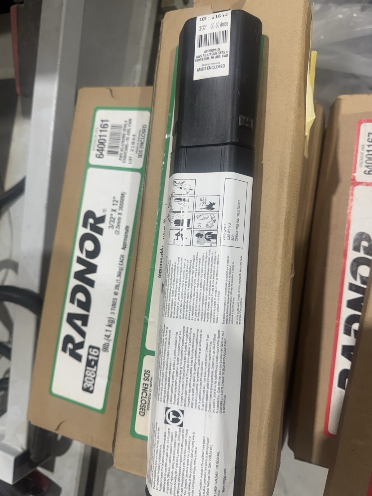 RADNOR 308L-16 Stainless Steel Welding Electrodes 3/32” x 12” – 3 LB