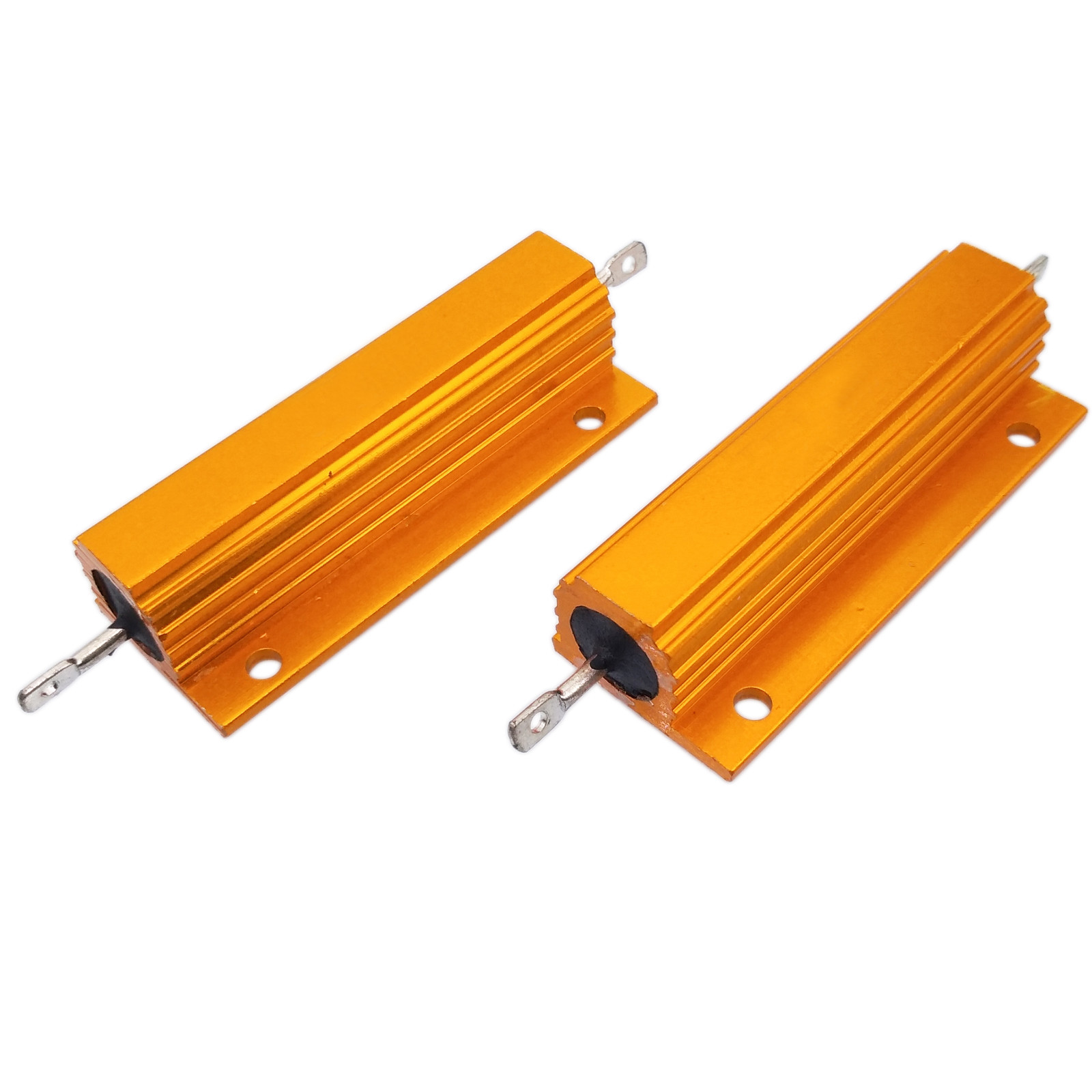 2x 100 ohm 100R 100W Watt Aluminum Housed Metal Case Wirewound Resistor
