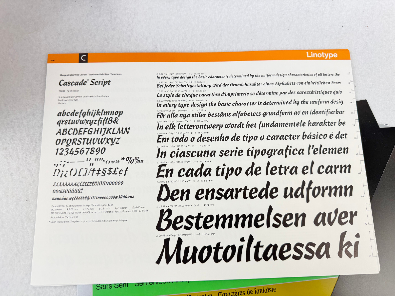 LINOTYPE COLLECTION – MERGENTHALER – SAND SERIF, DECORATIVE/DISPLAY, SCRIPT #2