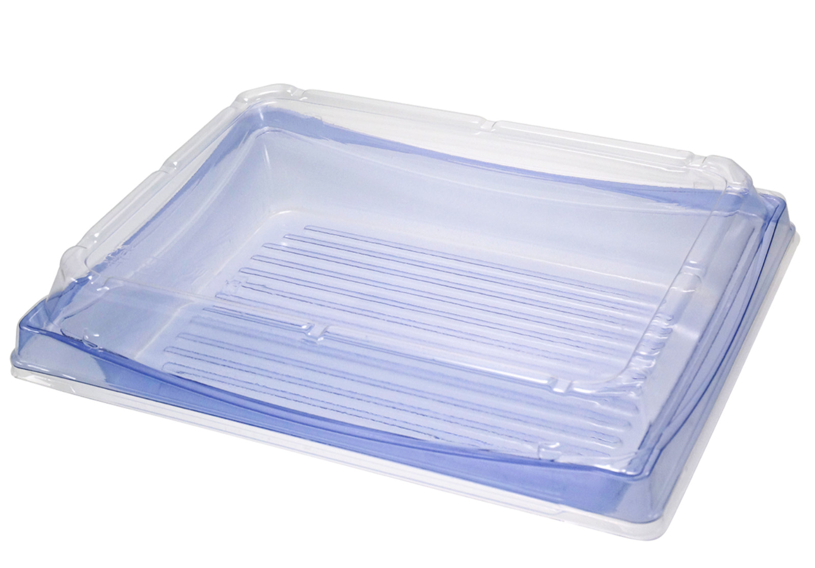Blue PET Togo Sushi Tray w/ Lid Square Food Container (7.09″x7.09″) 50 Sets