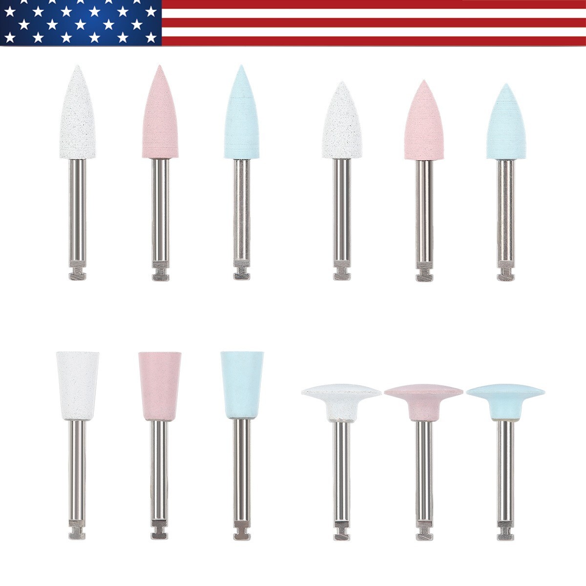 Dental Silicone Polishing Mid-Coarse/Coarse/Fine For Low Speed Handpiece 2.35mm