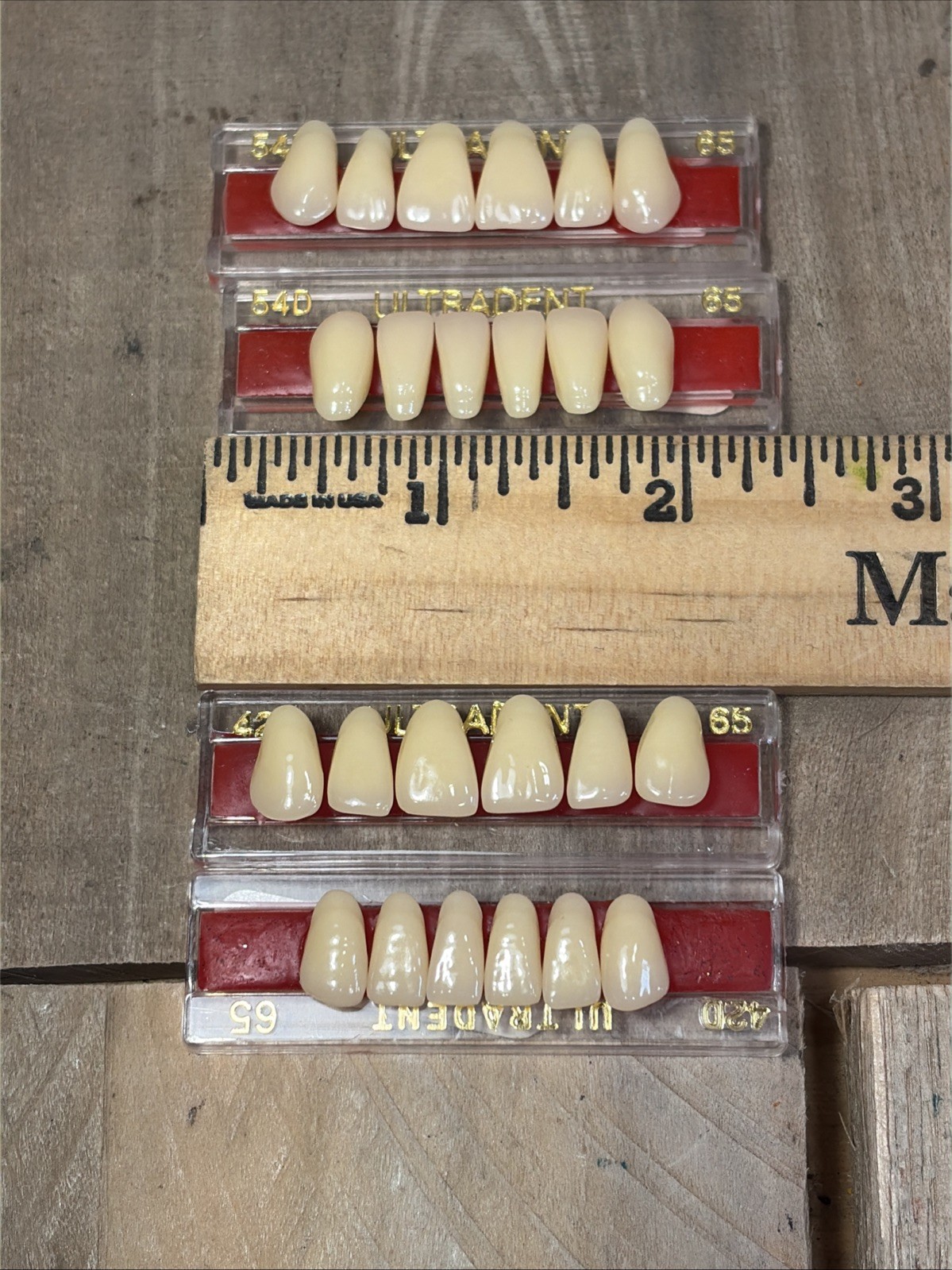 Ultradent Synthetic Polymer False Teeth 2 Sets of 12 – 24 Total Size 42D 54D 65