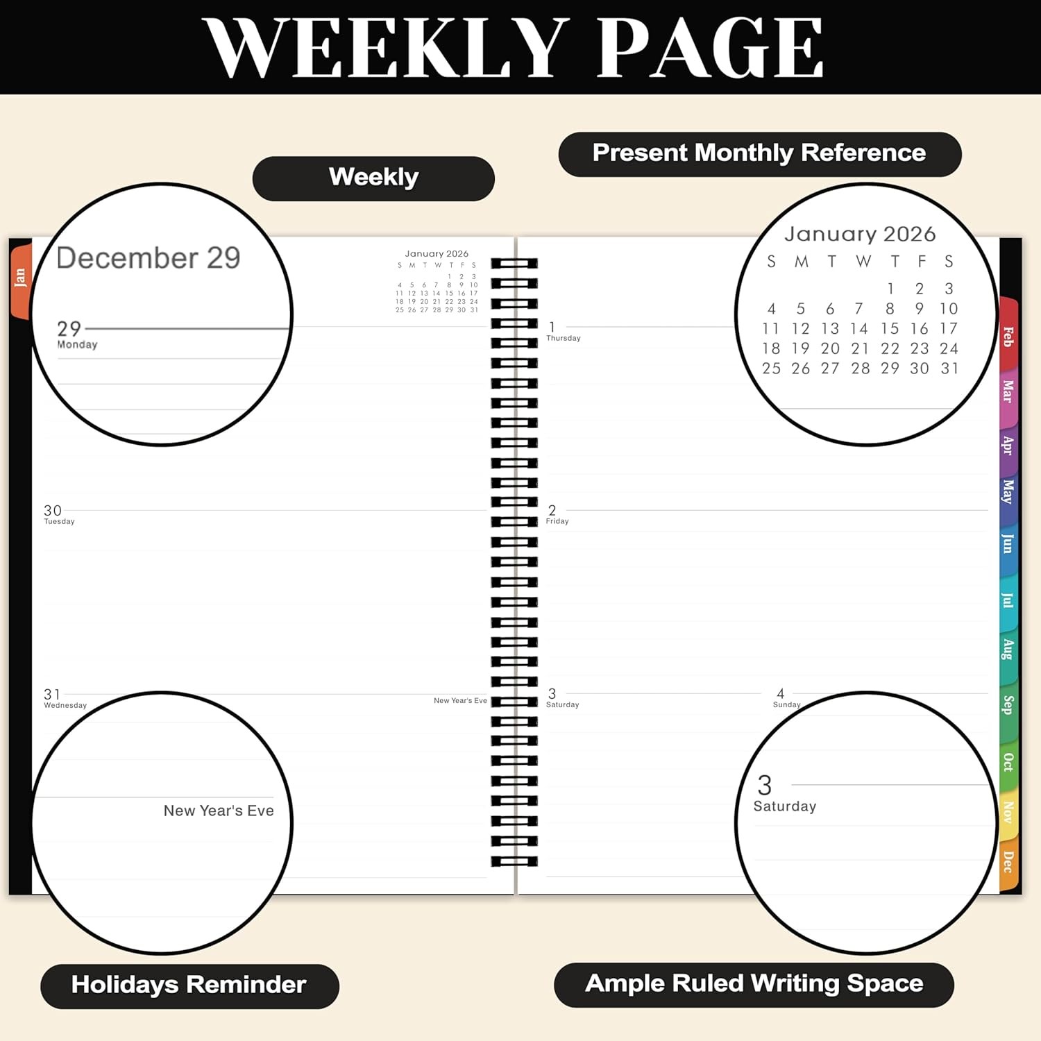 2026 Planner – 2026 Planner Weekly and Monthly, JAN. 2026 – DEC. 2026 11» X 9»