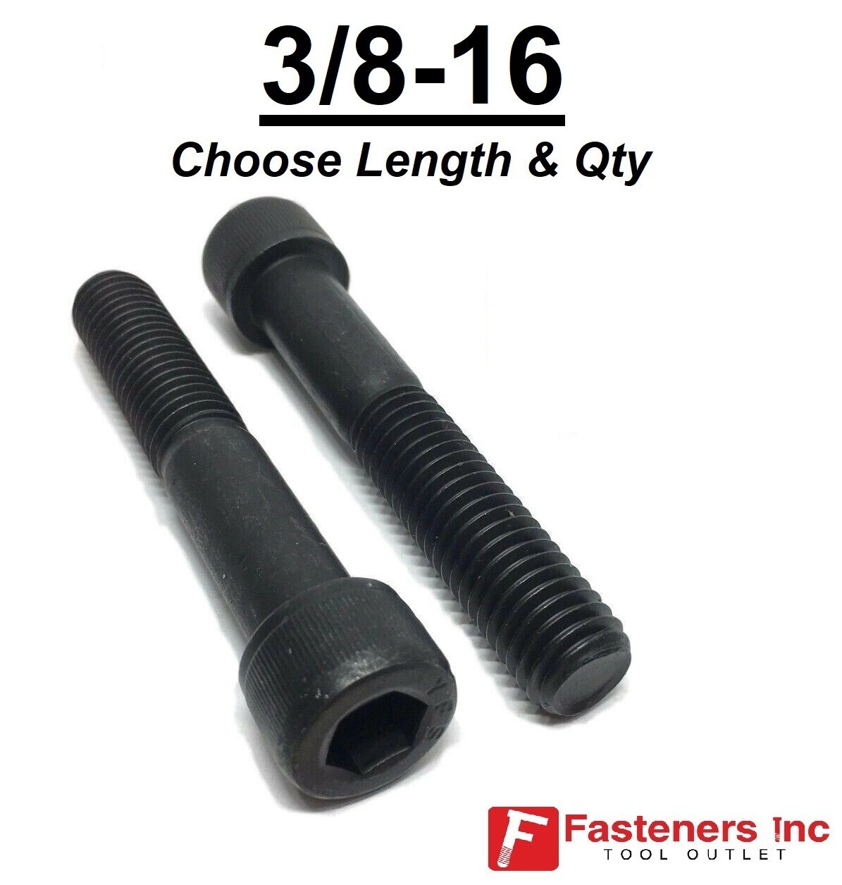 3/8-16 Socket Head Cap Screws Allen Black Oxide 12.9 (CHOOSE LENGTH & QTY)